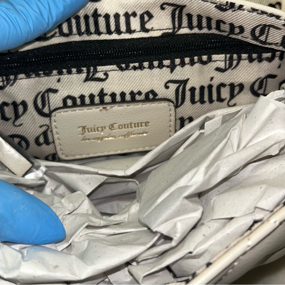 NWT…Juicy Couture Gray Shoulder Bag with Quilted Design and Gold Hardware - Picture 11 of 11